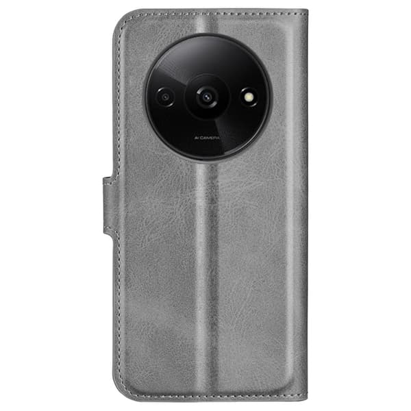 Skinn-etui i lommebok-stil for Xiaomi Redmi A3 - Grå Silver grey