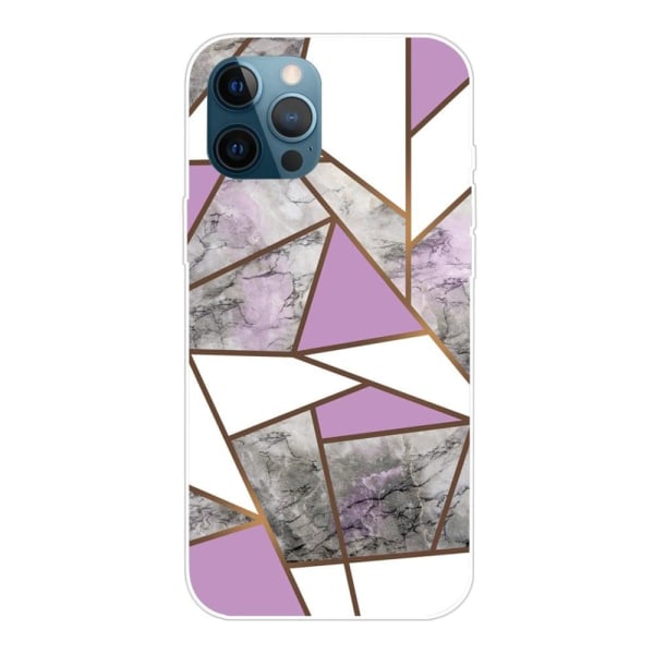 Marble design iPhone 14 Pro cover - Lilla / Hvid / Grå Marmor Multicolor