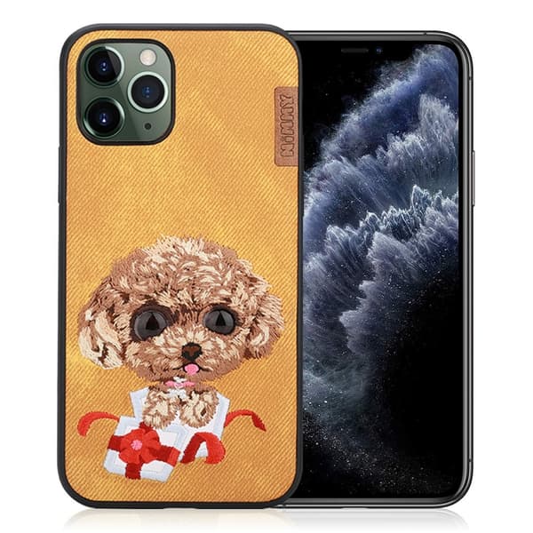 Nimmy Big Eyes iPhone 11 Pro Deksel Brodert - Gul Yellow