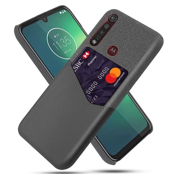 Bofink Motorola Moto G8 Plus skal med korthållare - Silver/Grå Silvergrå