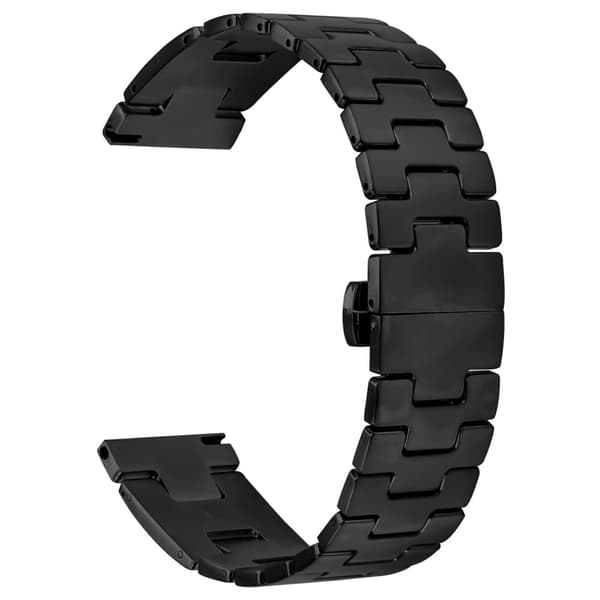 Fitbit Versa / Versa Lite / Versa 2 Udskiftningsrem H Type Metal Urrem - Sort Black