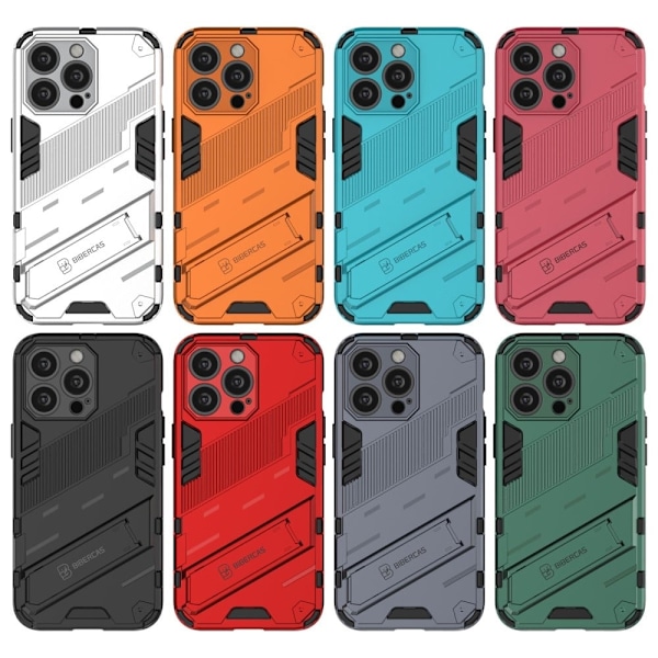 Drop Testet Kickstand Hybrid Hård Bumpresistent Back Blød Fleksibel Bumper Beskyttelsesetui iPhone 13 Pro 6,1 tommer - Orange Orange