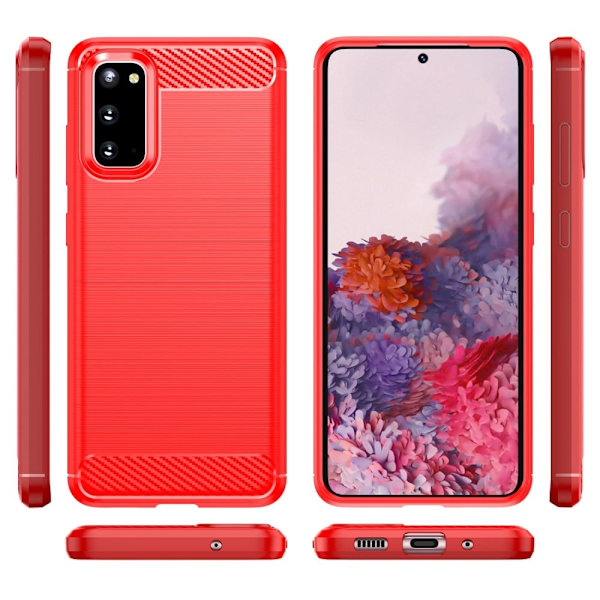 Carbon Flex Suojakotelo Samsung Galaxy S20 - Punainen Red