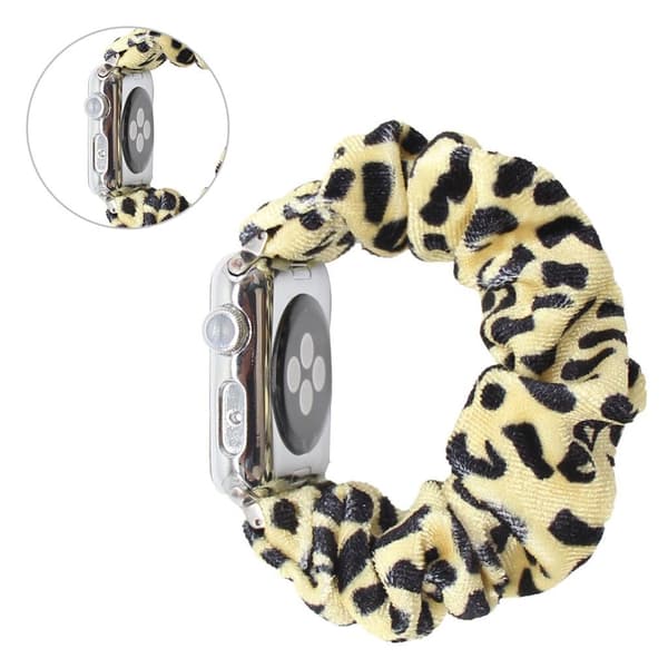 Apple Watch Series 6 / 5 44mm pulserende hårbåndsarmbånd - Leopardmønster Yellow