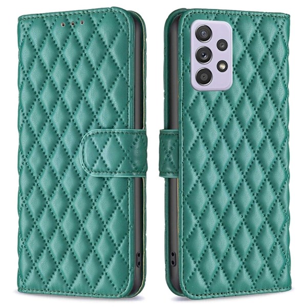 Rhombus mat Samsung Galaxy A52 5G / Samsung Galaxy A52 flip etui - Grøn Green