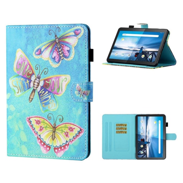 Lenovo Tab M10 patterned leather case - Butterfly Blå