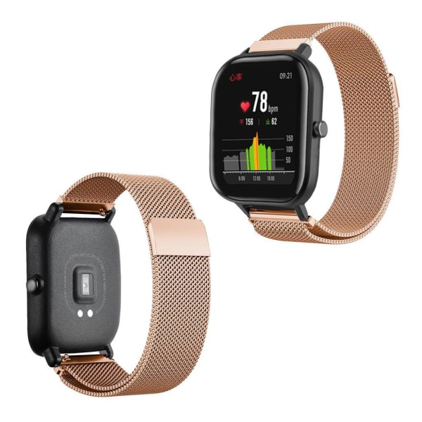 Amazfit GTS milanese rustfrit stål Urrem - Rødguld Pink