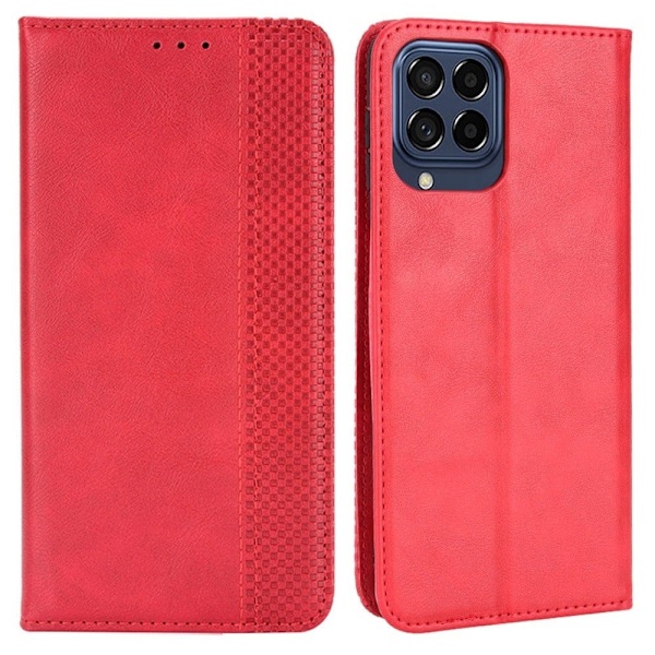 Bofink Vintage Samsung Galaxy M33 5G nahkakotelo - Punainen Red