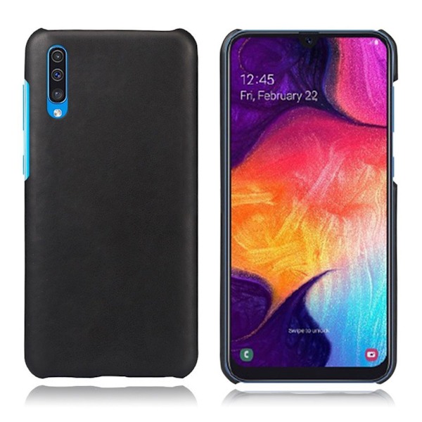 Crazy Horse Samsung Galaxy A50 læder etui - Sort Black