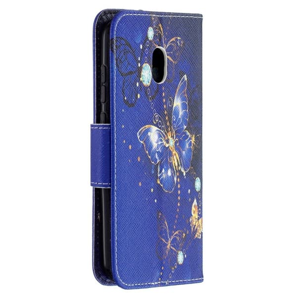 Wonderland Nokia C1 Plus Flip Etui - Sommerfugle Mønster Purple