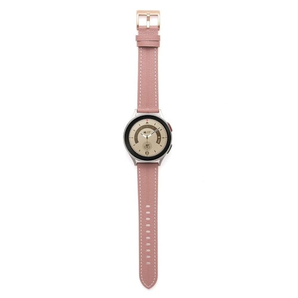 22 mm Universal klockarmband i äkta läder - Mörkrosa Rosa