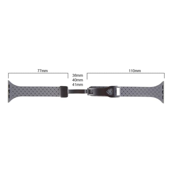 Apple Watch Series 41mm / 40mm / 38mm Silikonarmband med magnetiskt spänne - Rock Grå Silvergrå