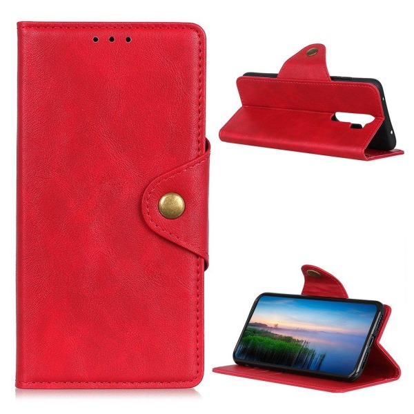 Alpha läder Xiaomi Redmi 9 fodral - Röd Röd