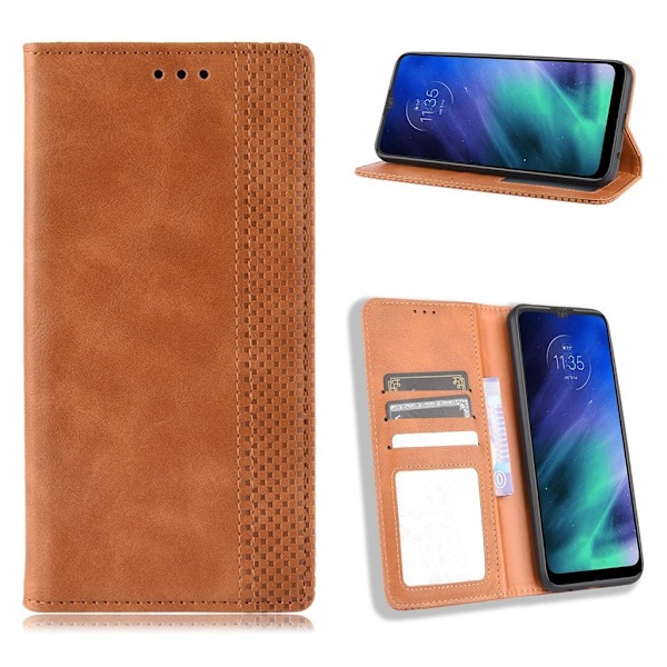 Bofink Vintage Motorola One Fusion Læder Etui - Brun Brown