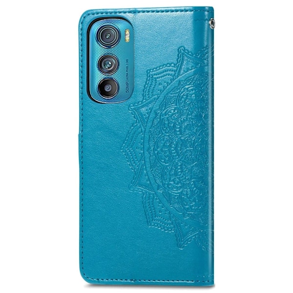 Mandala läder Motorola Edge 30 fodral - Blå Blå