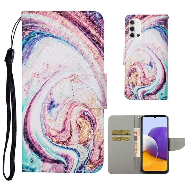 Wonderland Samsung Galaxy A22 4G flip etui - Bølge Multicolor