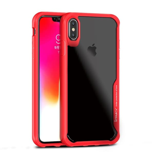 IPAKY iPhone Xs Max anti-tab hybrid etui - Rød Red