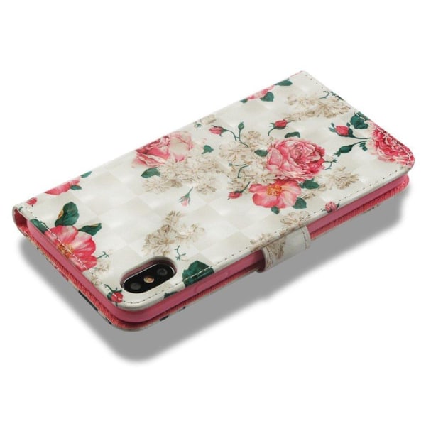 iPhone Xs Max flipfodral i läder med strassdekor - Levande Blomm multifärg