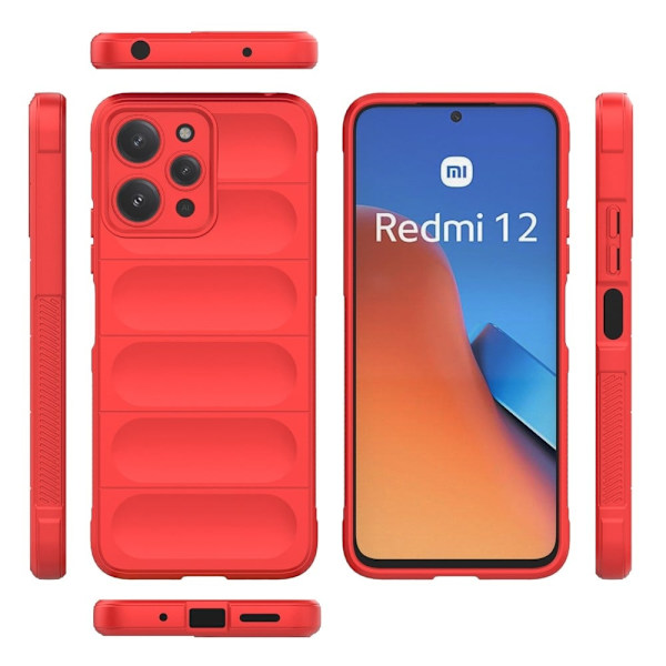 Mjukt greppformat Xiaomi Redmi 12 skal - Röd Röd