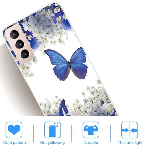 Deco Samsung Galaxy S22 Plus skal - Blå Fjärilar multifärg