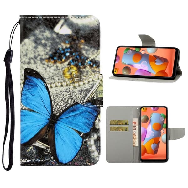 Wonderland Huawei P40 Lite / Nova 6 SE Etui - Blå Sommerfugl Multicolor