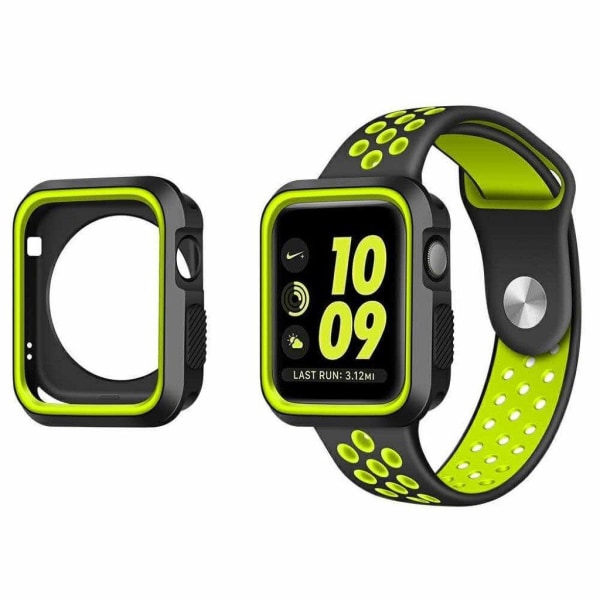 Apple Watch 38mm tyylikäs näytön suojakuori - Musta ja vihreä Green