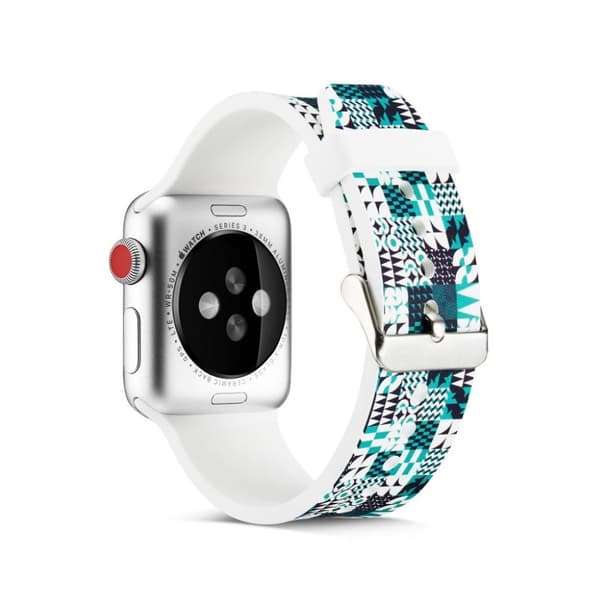 Apple Watch Serie 4 44mm silikoneurrem - Geometrisk mønster Multicolor
