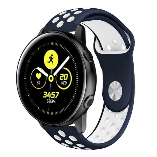 Samsung Galaxy Watch Active tofarvet silikoneurrem - blå / hvid Multicolor