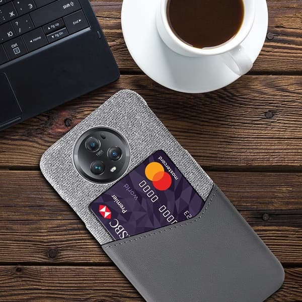 Bofink Honor Magic5 Pro Kredittkort Deksel - Grå Silver grey