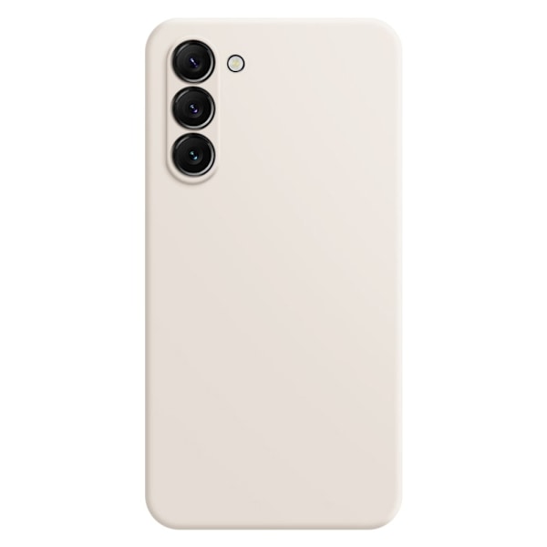 Avfasat gummerat droppskydd för Samsung Galaxy S23 Plus - Beige Vit