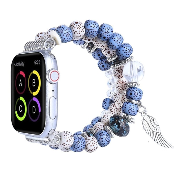 Apple Watch (41 mm) med vingedekoration i perleformet urrem - Gr Multicolor