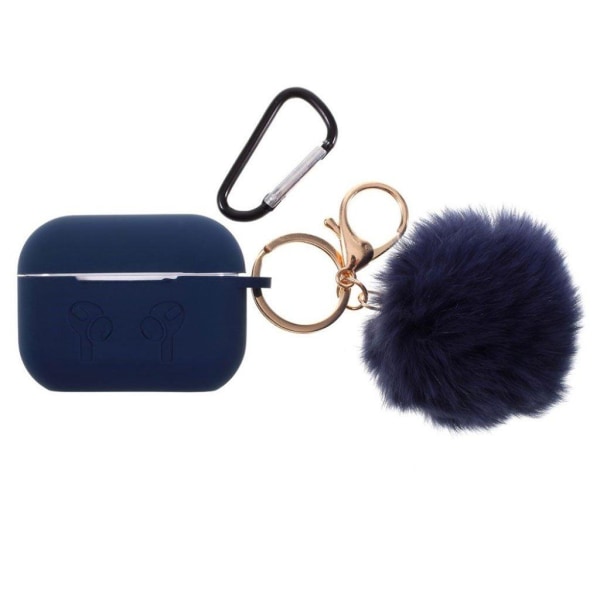 AirPods Pro silicone furball adornment case - Dark Blue Blå