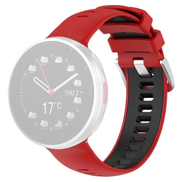 Polar Vantage V2 tofarvet silikone urrem - Rød / Sort Red