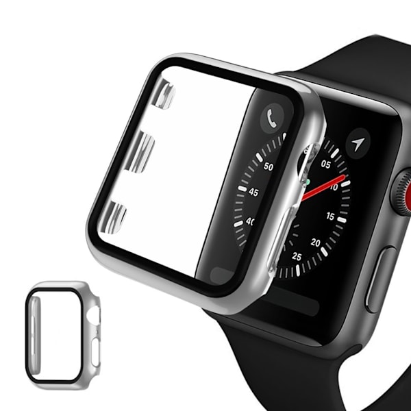 Apple Watch Series 5 40mm galvanointikehys karkaistulla lasilla - Harmaa Silver grey