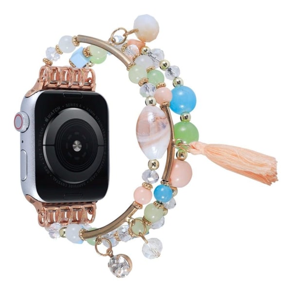 Apple Watch (41mm) fashionable beads watch strap - Pink multifärg