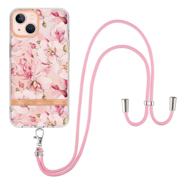 Slankt og holdbart softcover med nøglesnor til iPhone 14 Plus - Pink