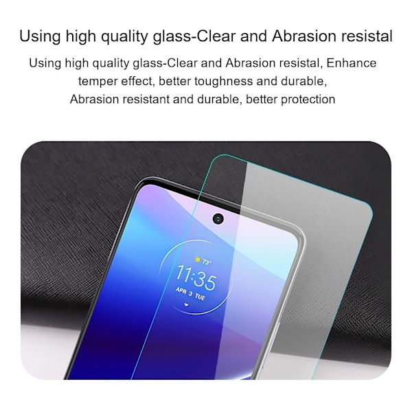 AMORUS skærmbeskytter i hærdet glas med buet kant til Motorola Moto G50 Transparent