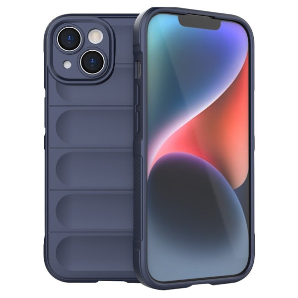 Mjukt greppformat iPhone 15 Plus skal - Blå Blå