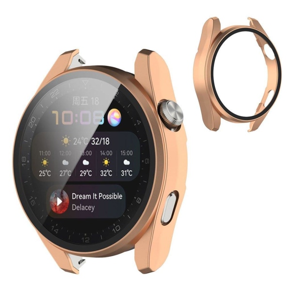 Huawei Watch 3 Pro TPU cover + tempered glass - Rose Gold Pink