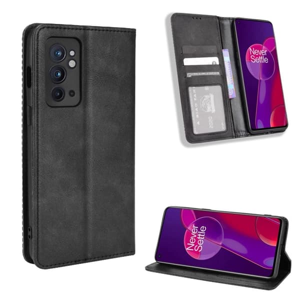 Bofink Vintage OnePlus 9RT 5G Læretui - Svart Black