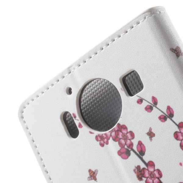 Mobergmicrosoft Lumia 950 Læder Etui - Pink Blomster Multicolor