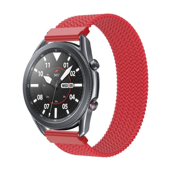 Elastiskt klockarmband i nylon för Samsung Galaxy Watch 4 - Röd Storlek: M Röd