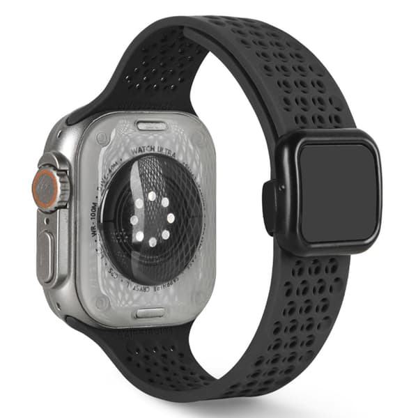 Apple Watch Series 41mm - 40mm - 38mm magnetisk silikonebånd - Sort Black