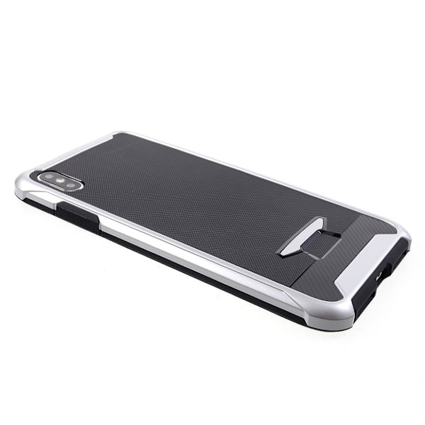 iPhone Xs Max hybrid etui med granuleret tekstur - Sølv Silver grey