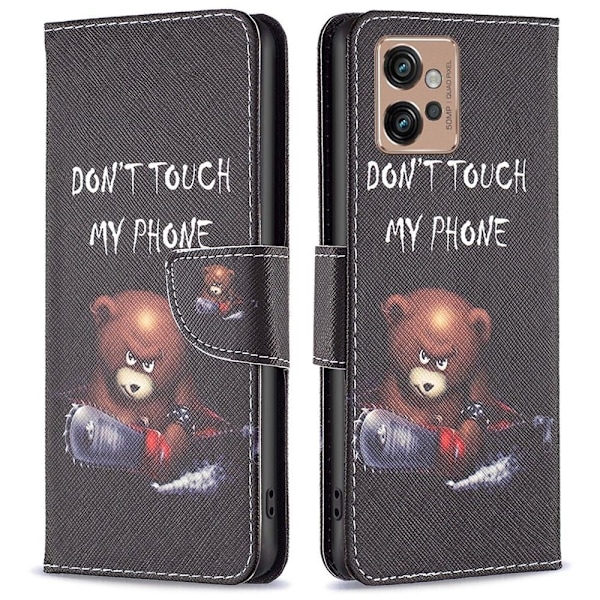 Wonderland Motorola Moto G32 Flip Etui - Bjørn Black