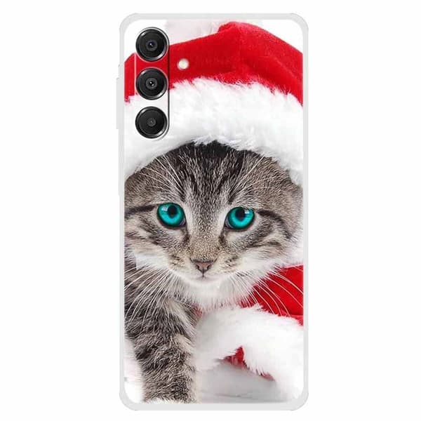 Vibe Samsung Galaxy A16 cover - Kat Med Rød Hat Silver grey