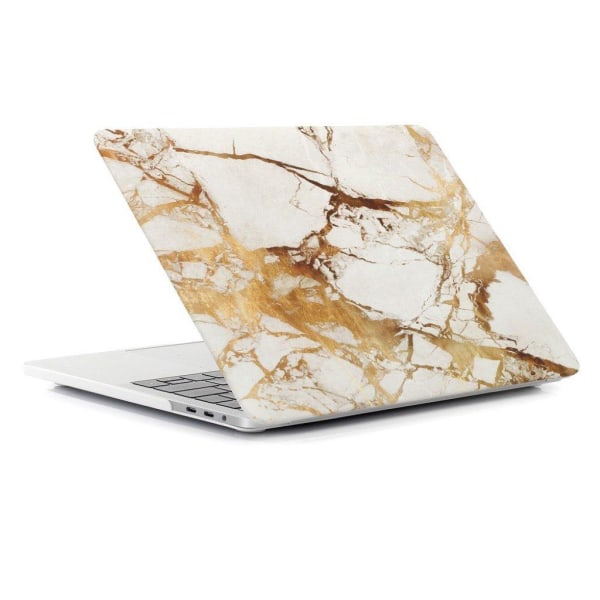 MacBook Pro 13 Touchbar Kuvallinen Kova Muovi Suoja Kuori - Marm Gold