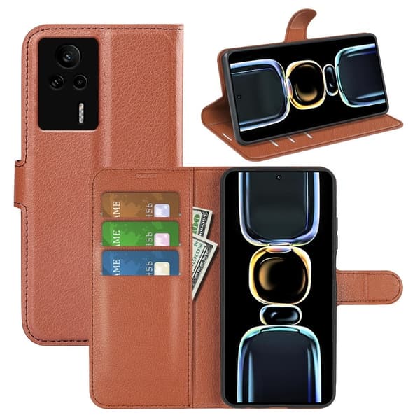 Klassisk Xiaomi Redmi K60E Flip Etui - Brun Brown