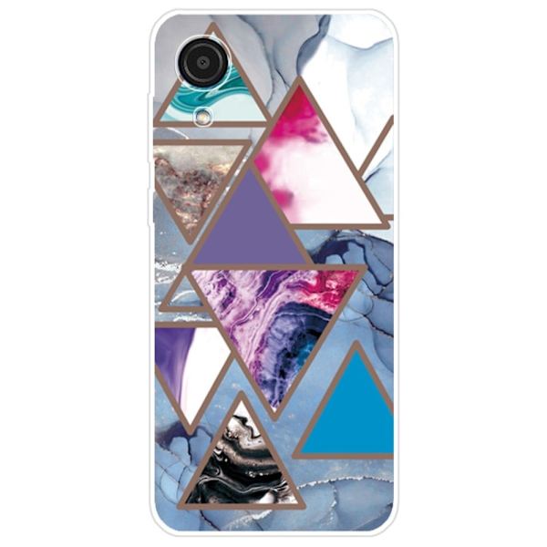 Marble Samsung Galaxy A03 Core Etui - Trekant Mønstre i Marmor Multicolor