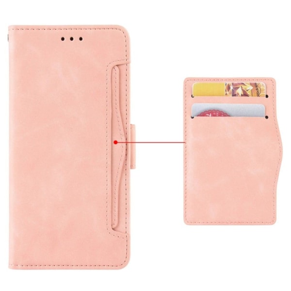 Modern-styled leather wallet case for Motorola Moto G22 - Pink Pink